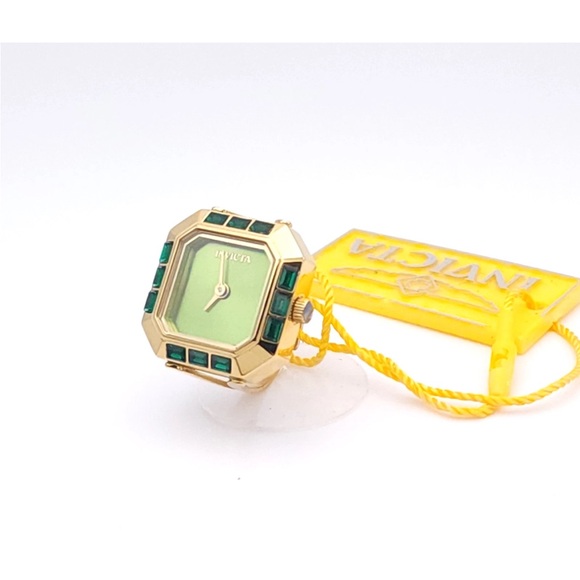 Invicta Mini Angel Women’s Ring Watch 49583 – Gold Tone Green Dial New in Box - Picture 5 of 11